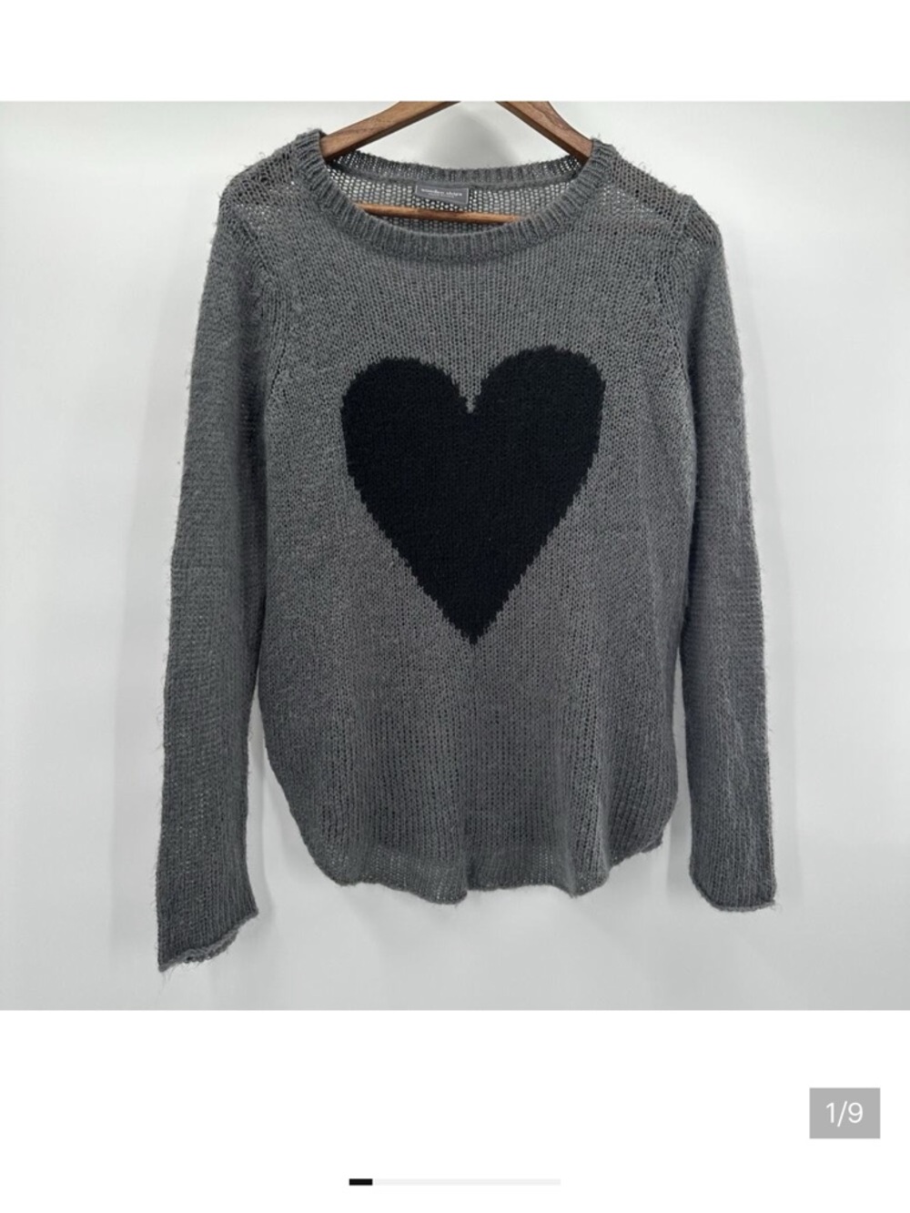 Wooden Ships Paola Sweater Womens XS Gray Mohair Wool Blend Boxy Soft Heart
